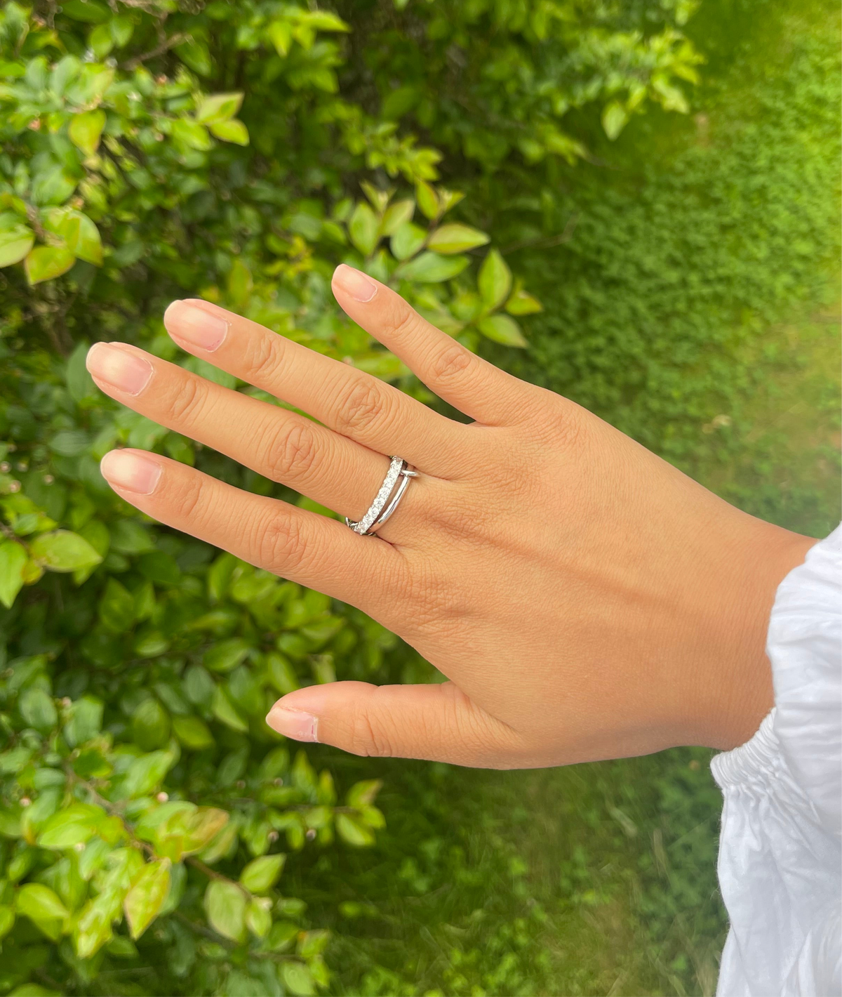 Duo Glow Sølvring – To-i-Én Design med Zirkonia