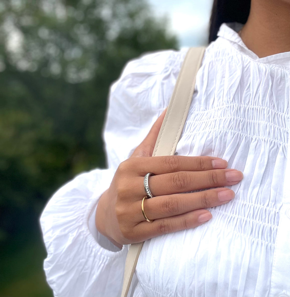 Duo Glow Sølvring – To-i-Én Design med Zirkonia