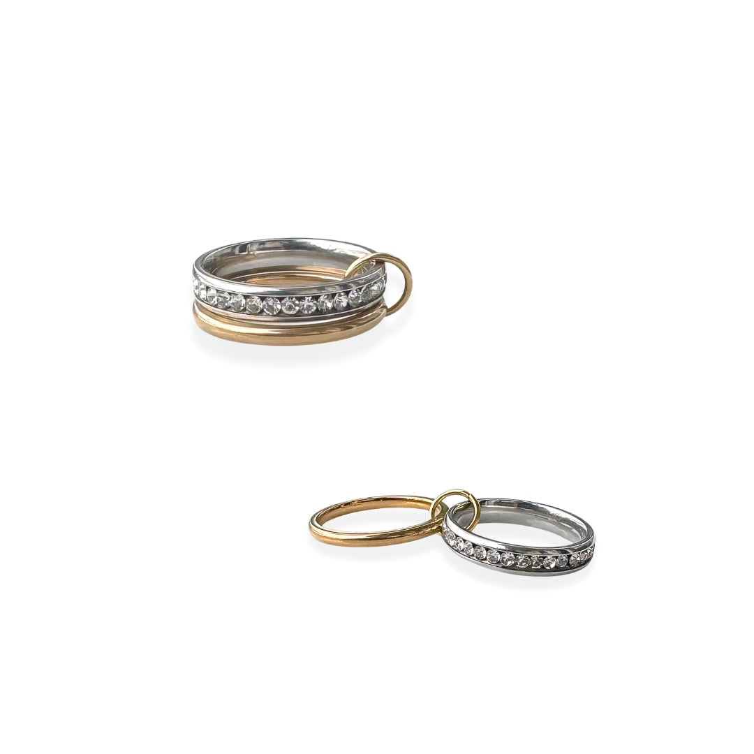 Duo Evighet 2-i-1, 18K Gull | Zirkonia
