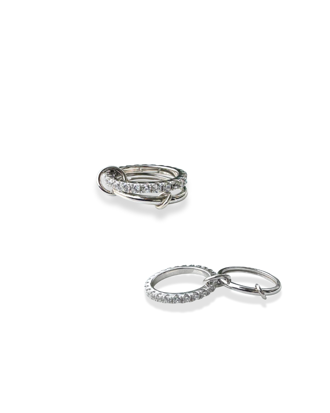 Duo Glow Sølvring – To-i-Én Design med Zirkonia