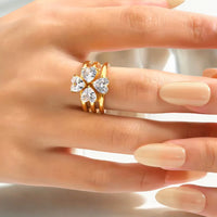 Trio Blomst ring 18K gull