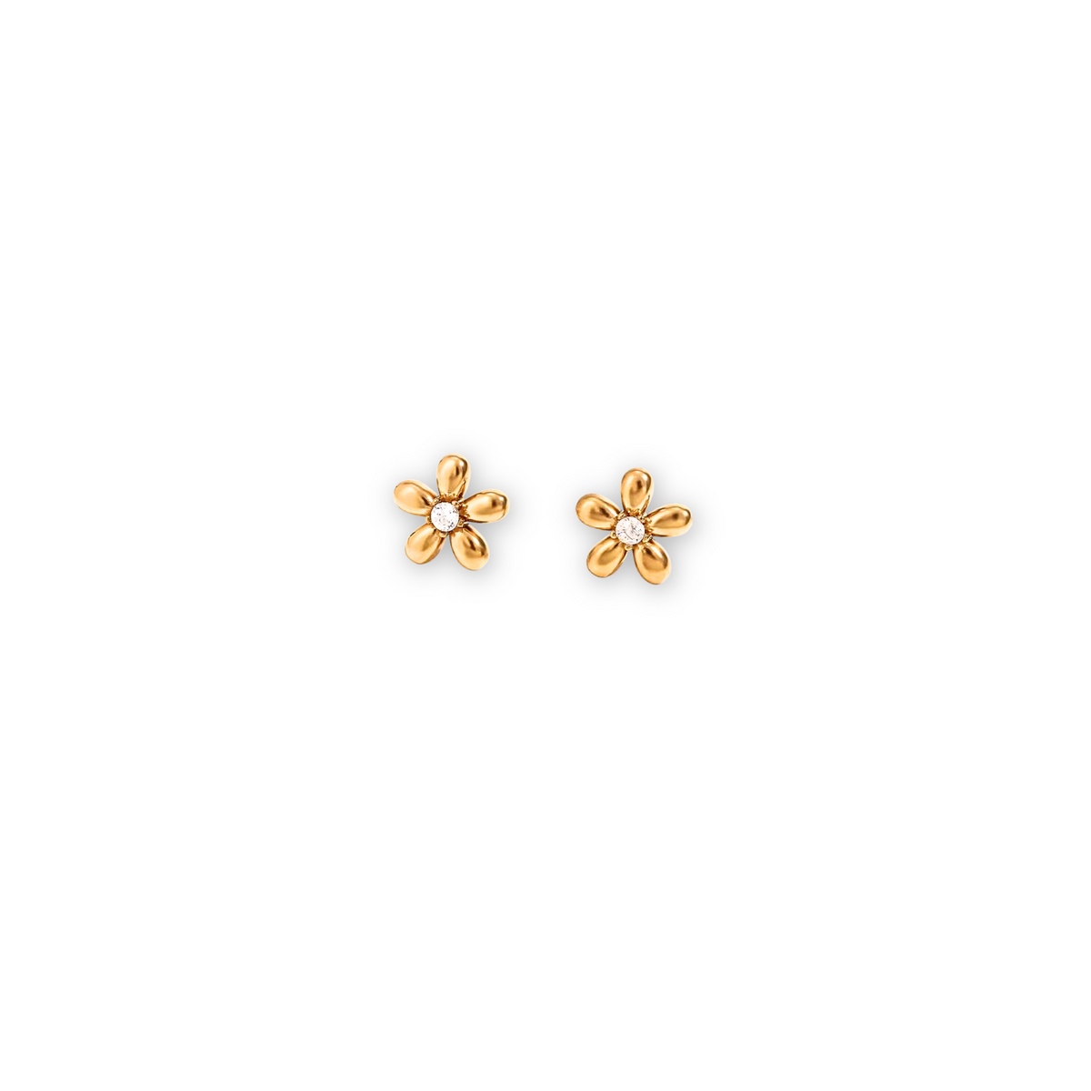 Blomst – Smykkesett 18K gull med zirkonia