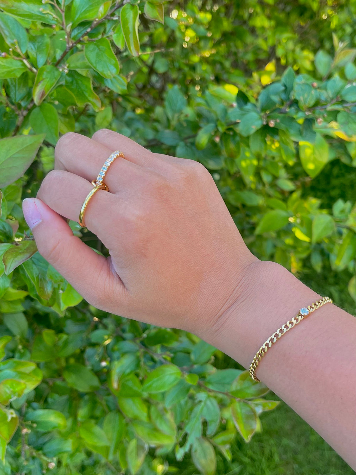 Noelle 18K Gullbelagt Armbånd med hvit zirkon