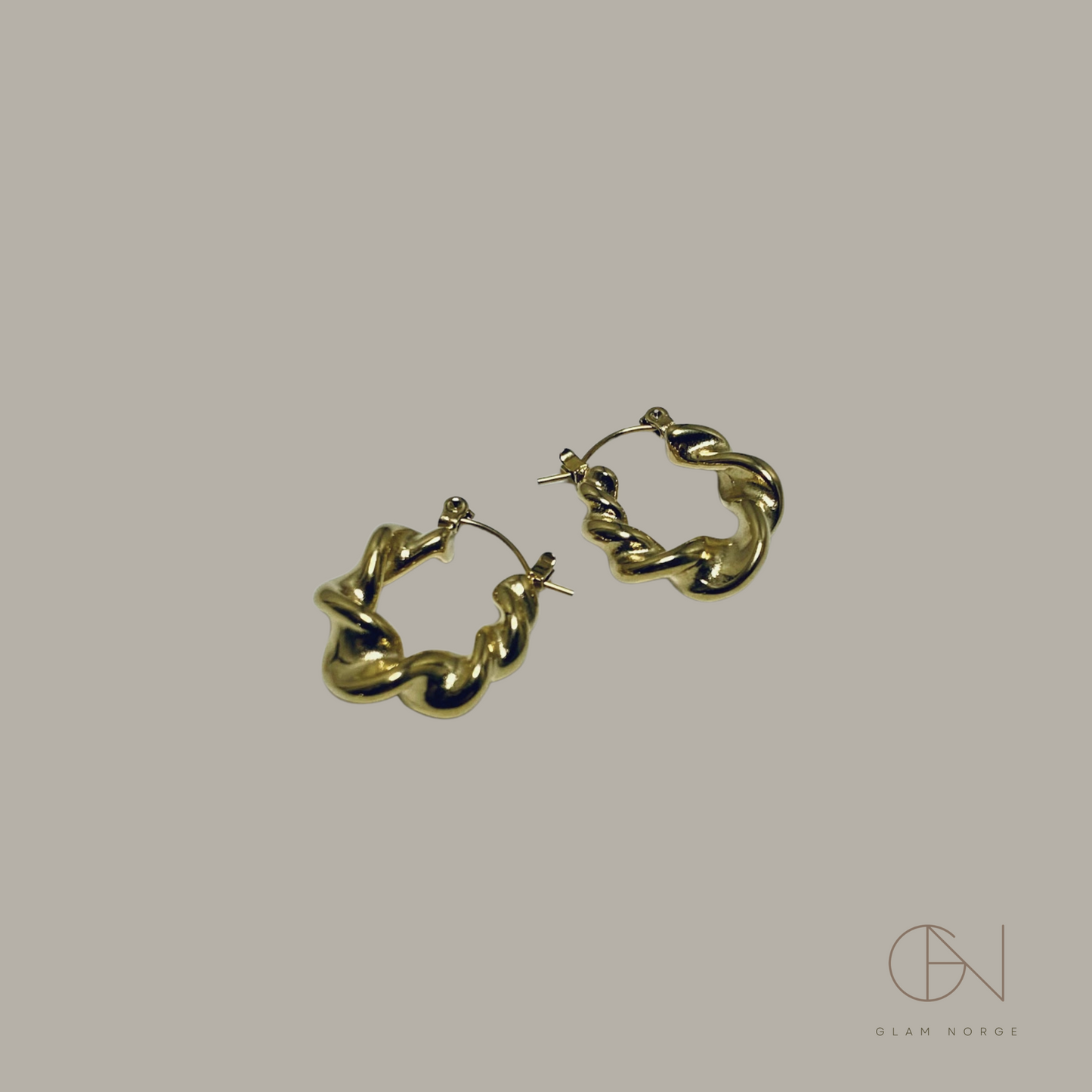 Iselin Twisted Hoops øreringer 18K gull