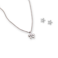 Blomst – Smykkesett 18K gull med zirkonia