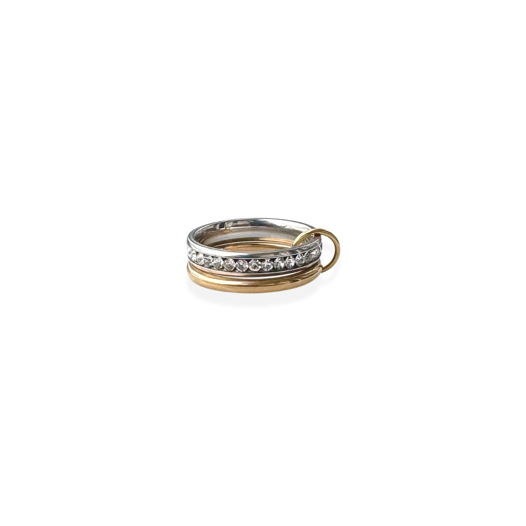 Duo Evighet 2-i-1, 18K Gull | Zirkonia