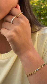 Noelle 18K Gullbelagt Armbånd med hvit zirkon