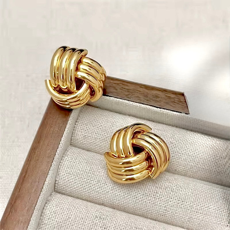 Vintage knute øredobber - rustfritt stål