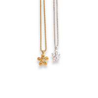 Blomst – Smykkesett 18K gull med zirkonia