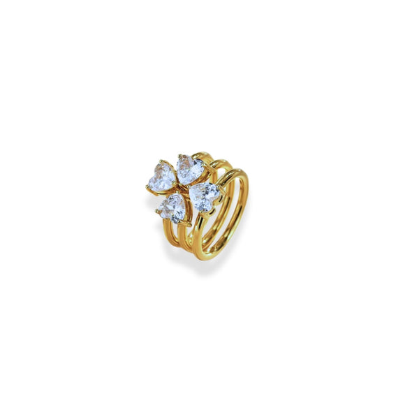 Trio Blomst ring 18K gull