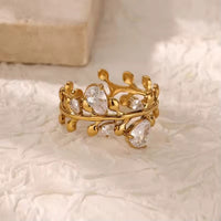 Trio Blomst ring 18K gull