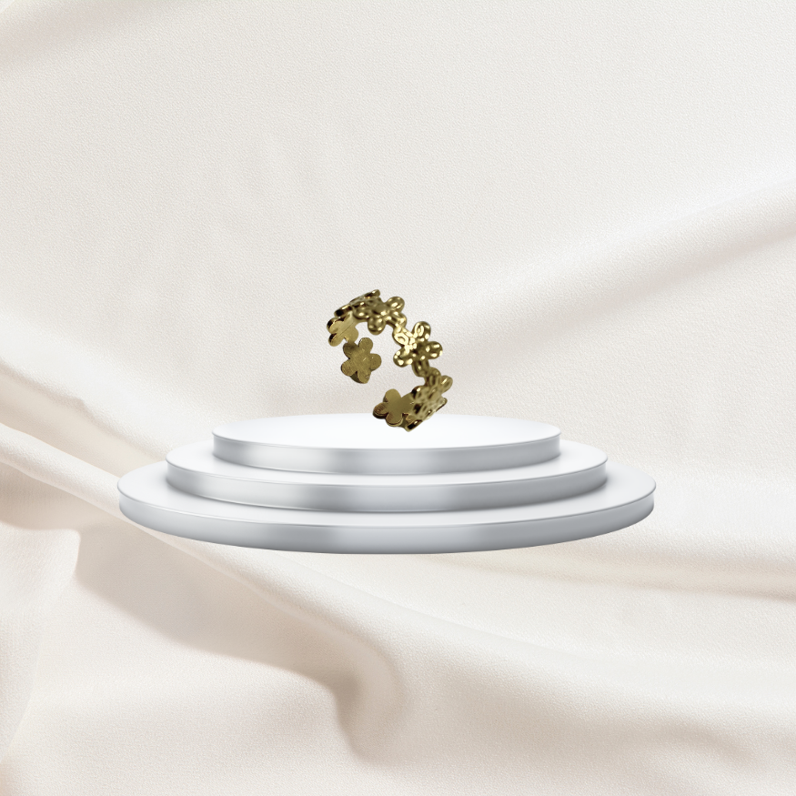 Circle rose ring - 18K gull