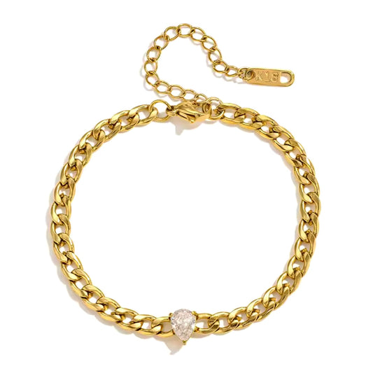 Noelle 18K Gullbelagt Armbånd med hvit zirkon – Elegant smykke til Dame