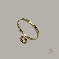 Armbånd ring gull zirkonia