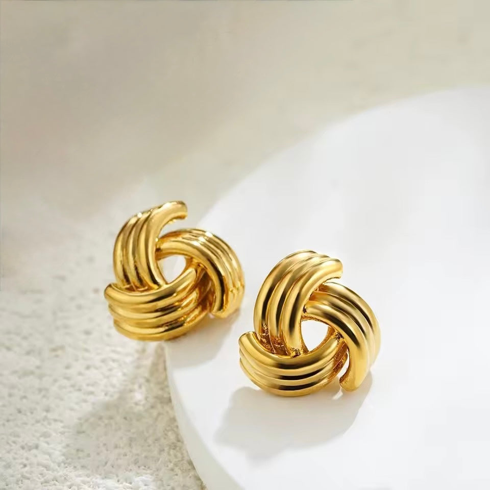 Vintage knute øredobber - rustfritt stål