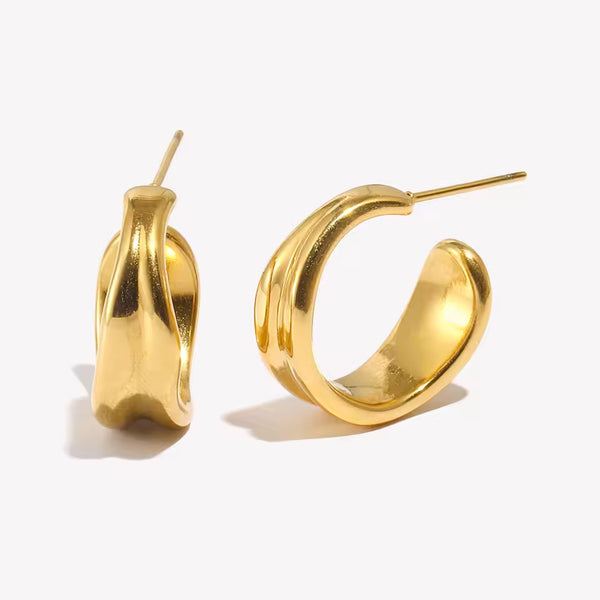 Anna Hoops - 18K gullforgylt stål