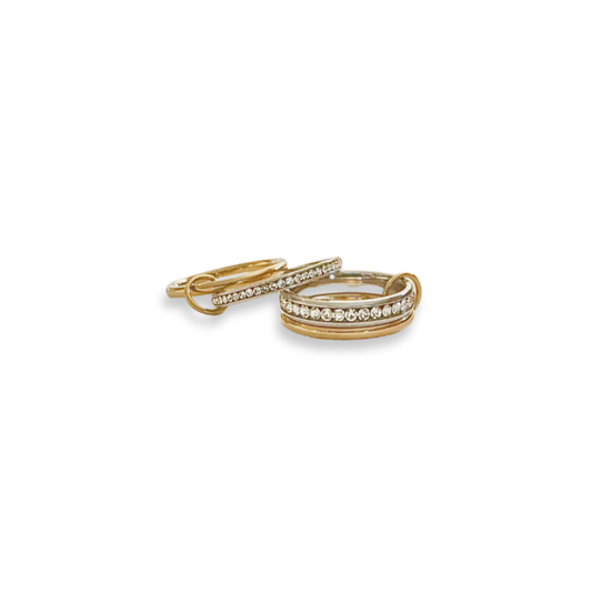 Evighetsring 2-i-1, 18K gull Zirkonia | Sammenflettet ring