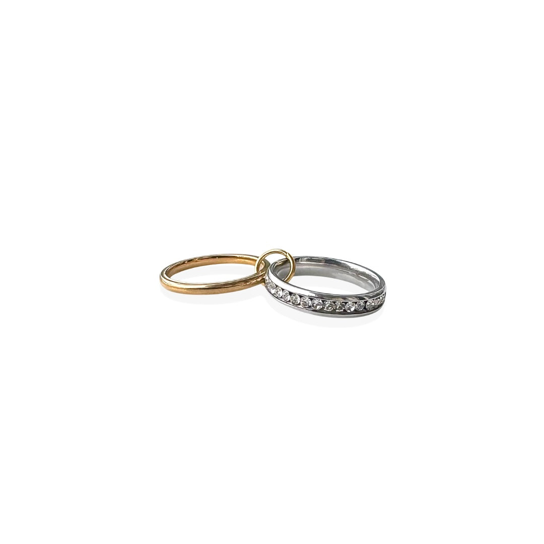 Duo Evighet 2-i-1, 18K Gull | Zirkonia