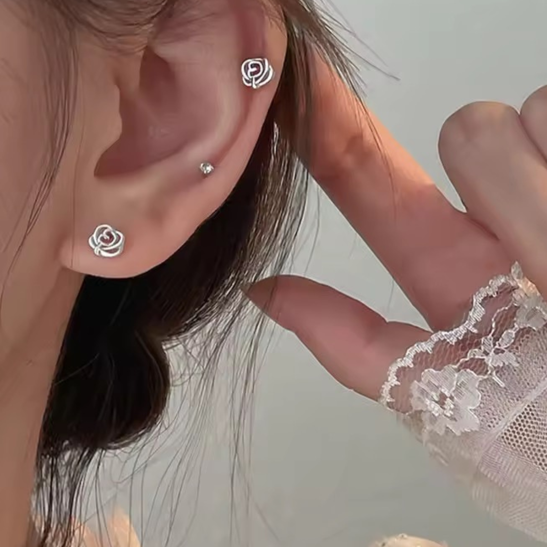 Golden Bloom Studs- Øredobber sølv 925