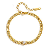 Noelle 18K Gullbelagt Armbånd med hvit zirkon