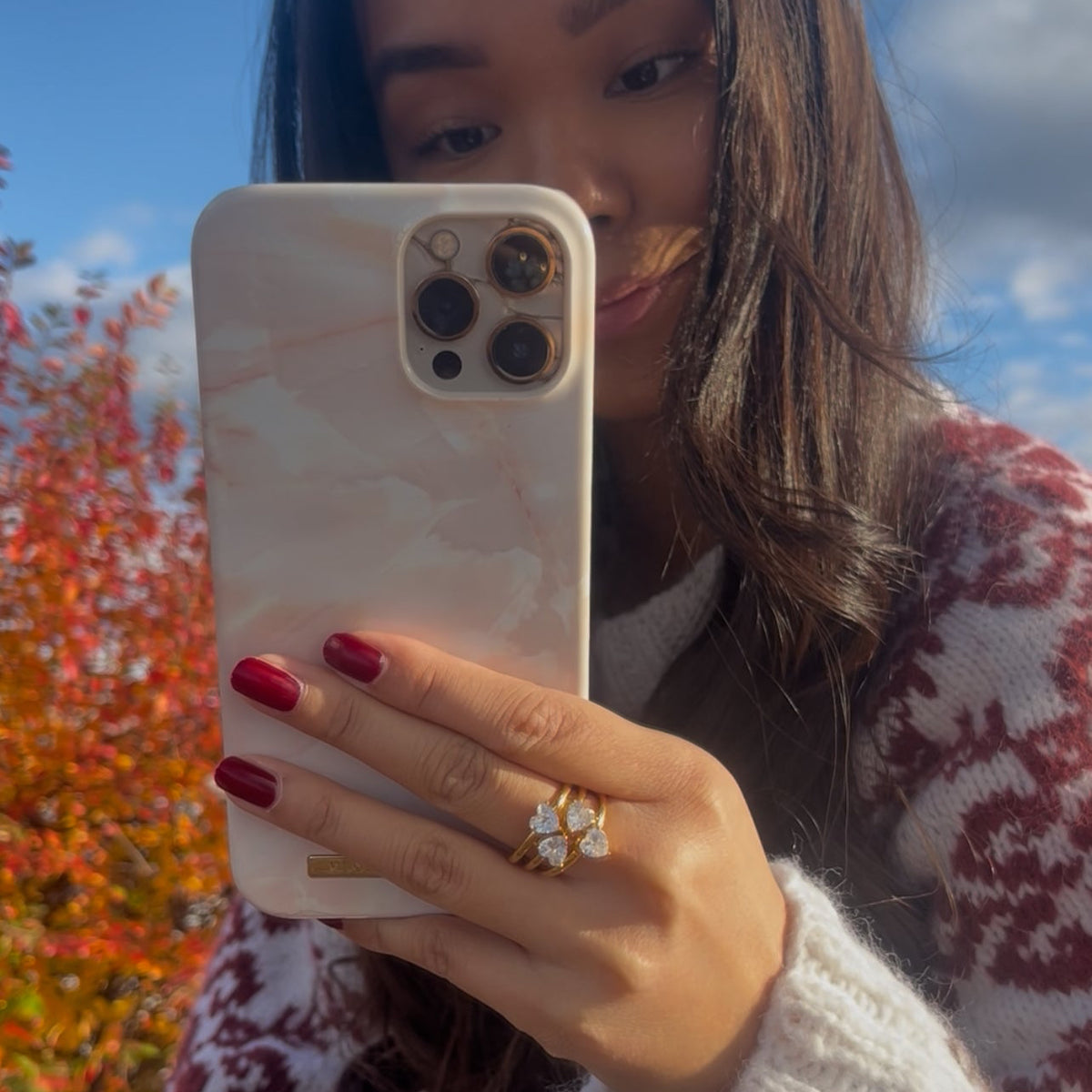 Trio Blomst ring 18K gull