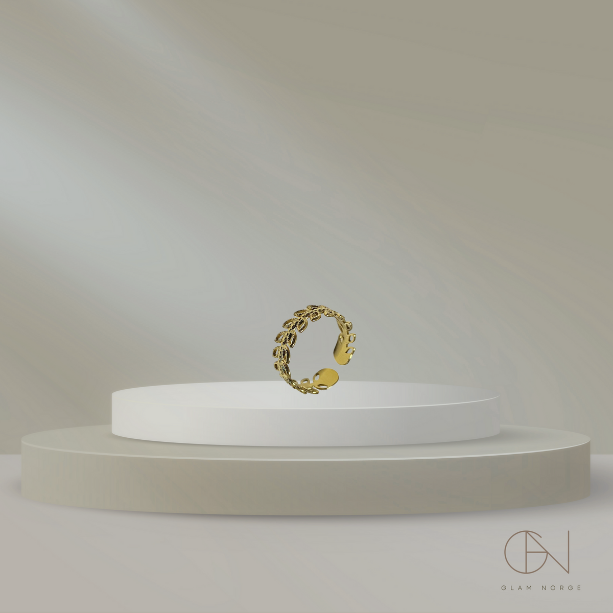 Erina ring 18K gull, elegant gullring dame