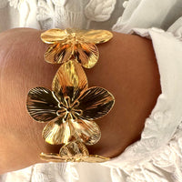 Flower statement armbånd 18K gull