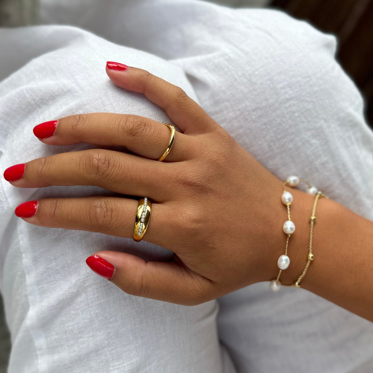 Lucie pearl armbånd 18K gull