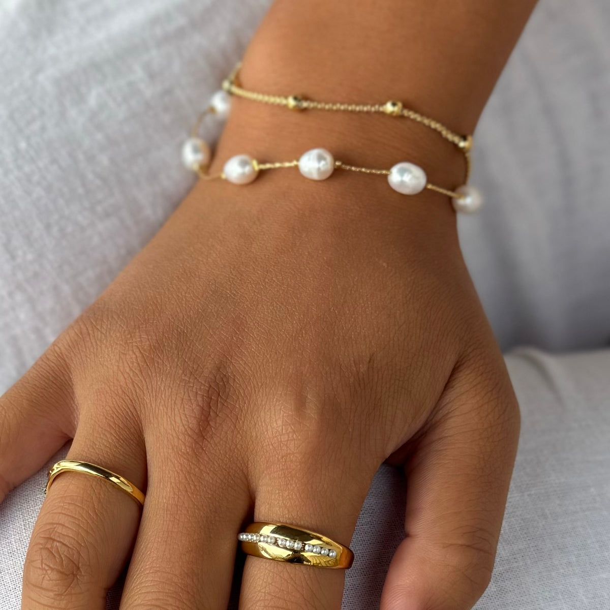 Lucie pearl armbånd 18K gull
