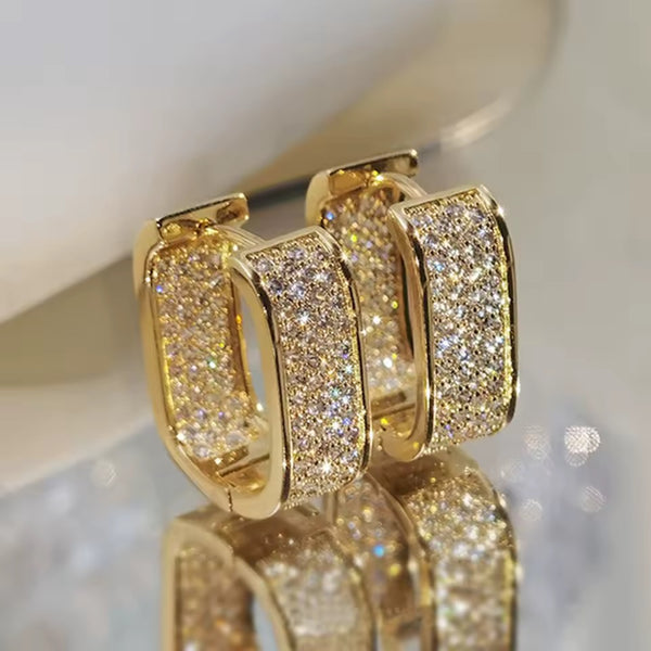 Pavé-øredobber i rustfritt stål | Elegante Hoops
